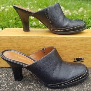 Naturalizer Women Sz 8M‎  Mule Clog Slip On Stacked High Heel Black